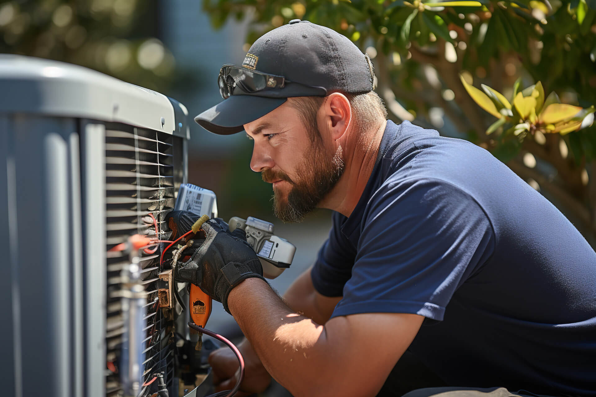HVAC Technician Providing Yearly Maintenance
